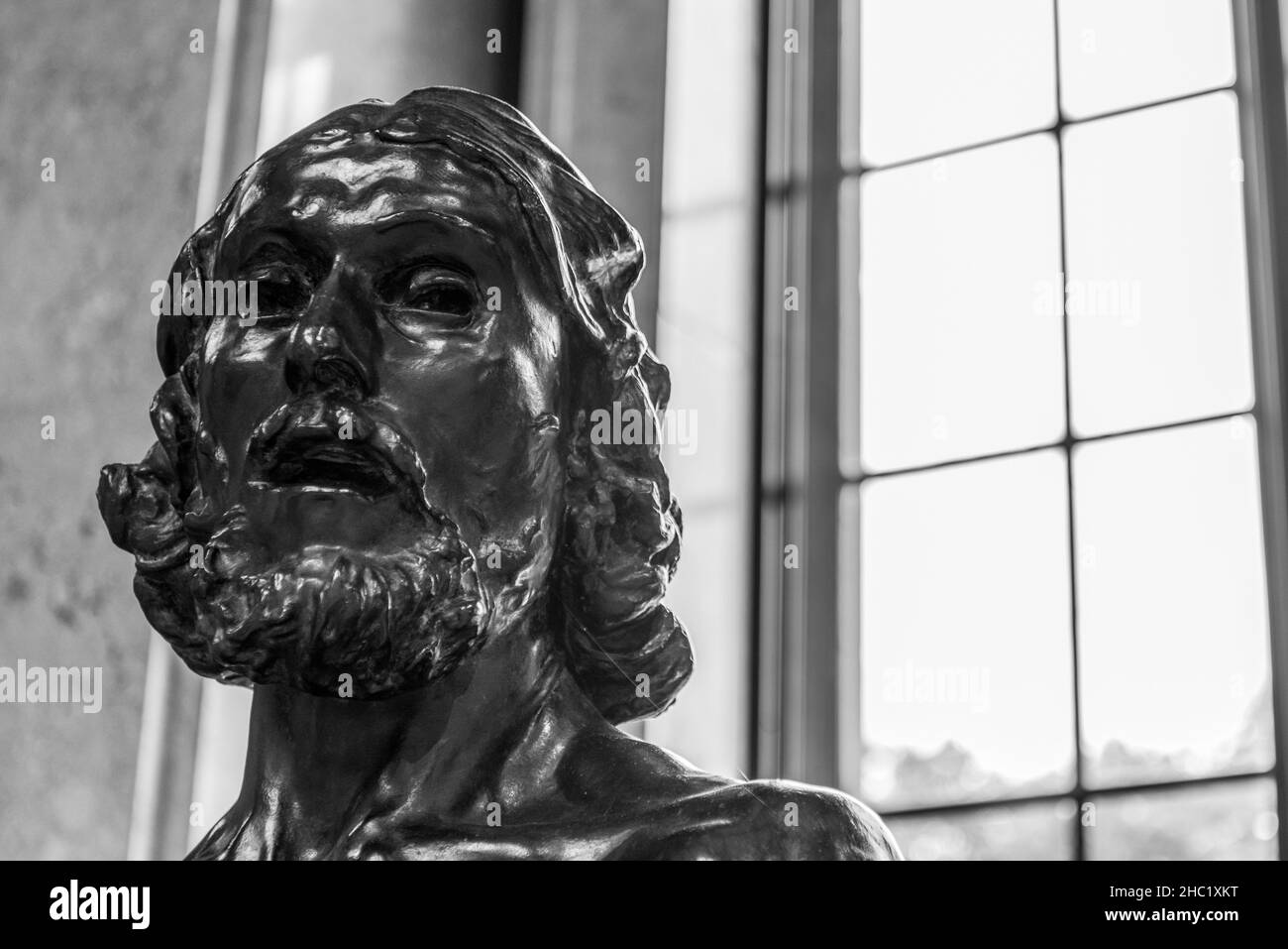 PHILADELPHIA, USA - 22. AUGUST 2019: Büste des heiligen Johannes des Täufers in Philadelphia, angefertigt von Auguste Rodin, USA Stockfoto