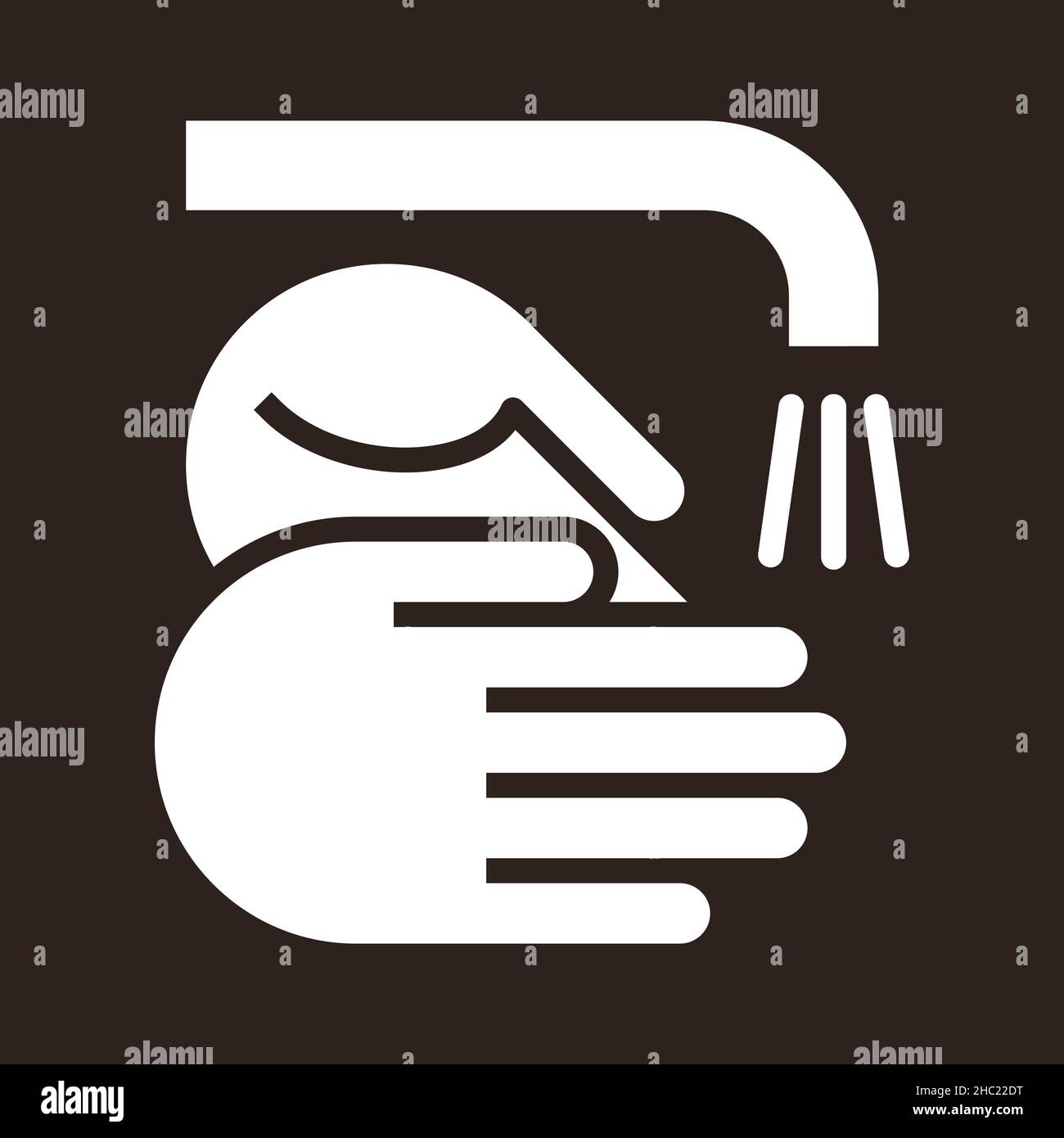 Schild „Wash Hands“. Corona-Virenprävention Stockfoto