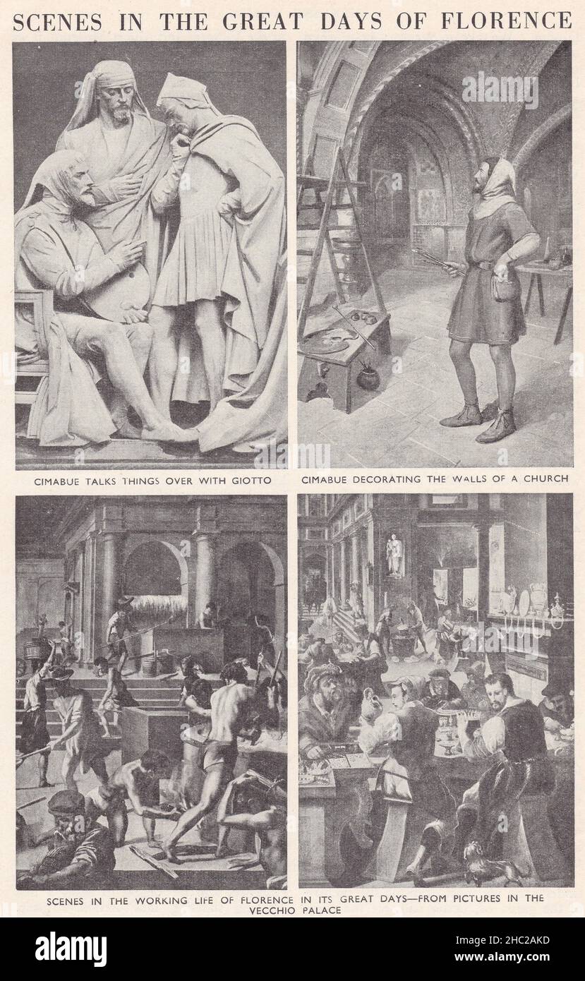 Vintage Illustrationen / Szenen aus dem Arbeitsleben von Florenz in seinen großen Tagen. Stockfoto