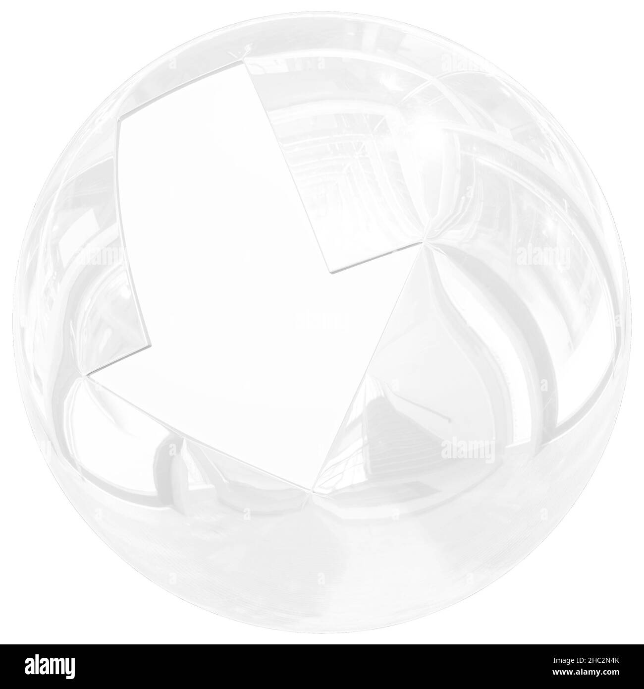 Kugel mit Pfeil - Download-Taste 3D isoliert - 3D Rendering Stockfoto