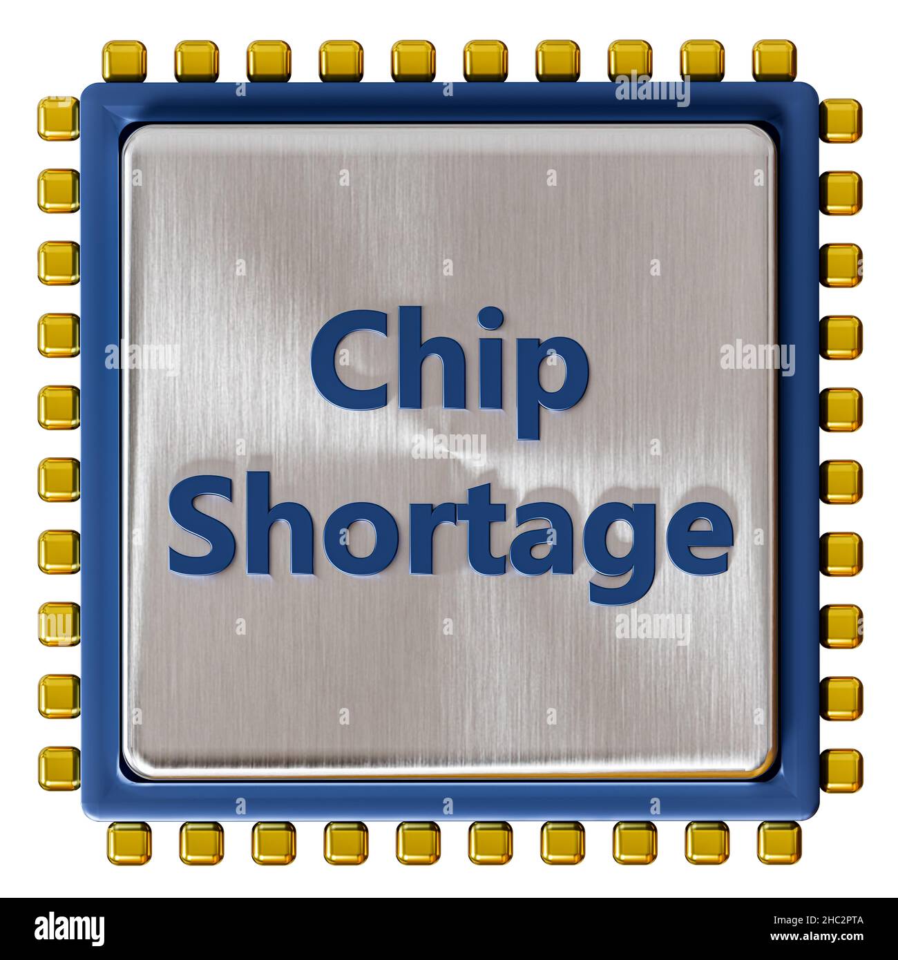 Chipknappheit, Nano-Chip, Computer und Auto-Chips sind weg. 3D Abbildung, 3D Render. Stockfoto