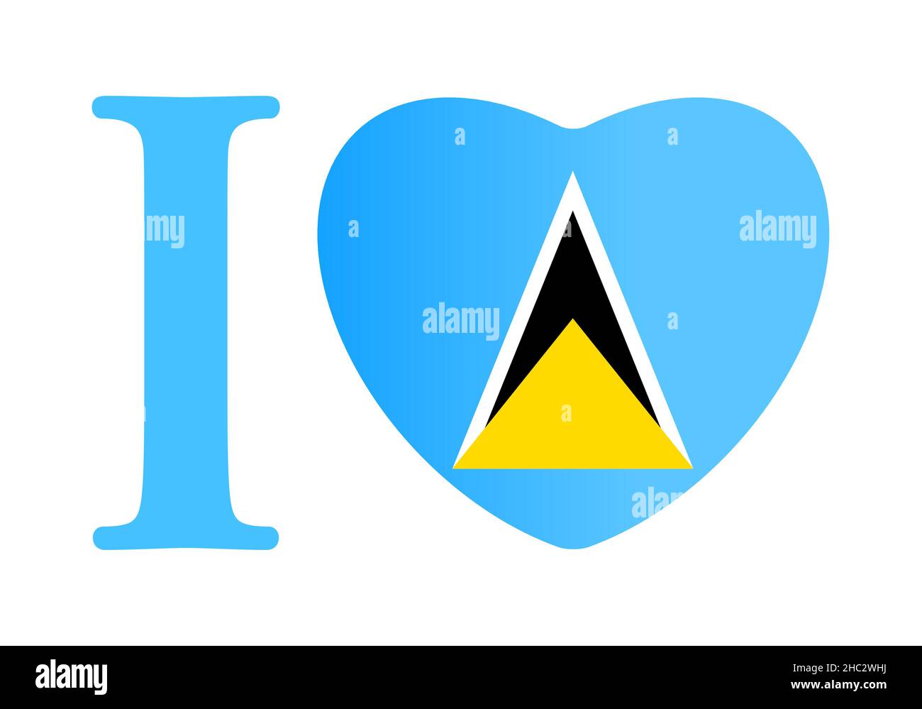 Ich liebe St. Lucia. Postkarte oder Banner Stock Vektor