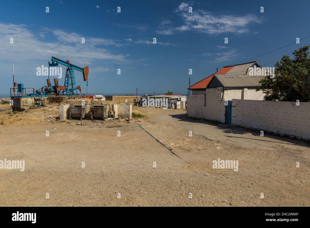 Ölpickel in den Vororten von Baku, Aserbaidschan Stockfoto