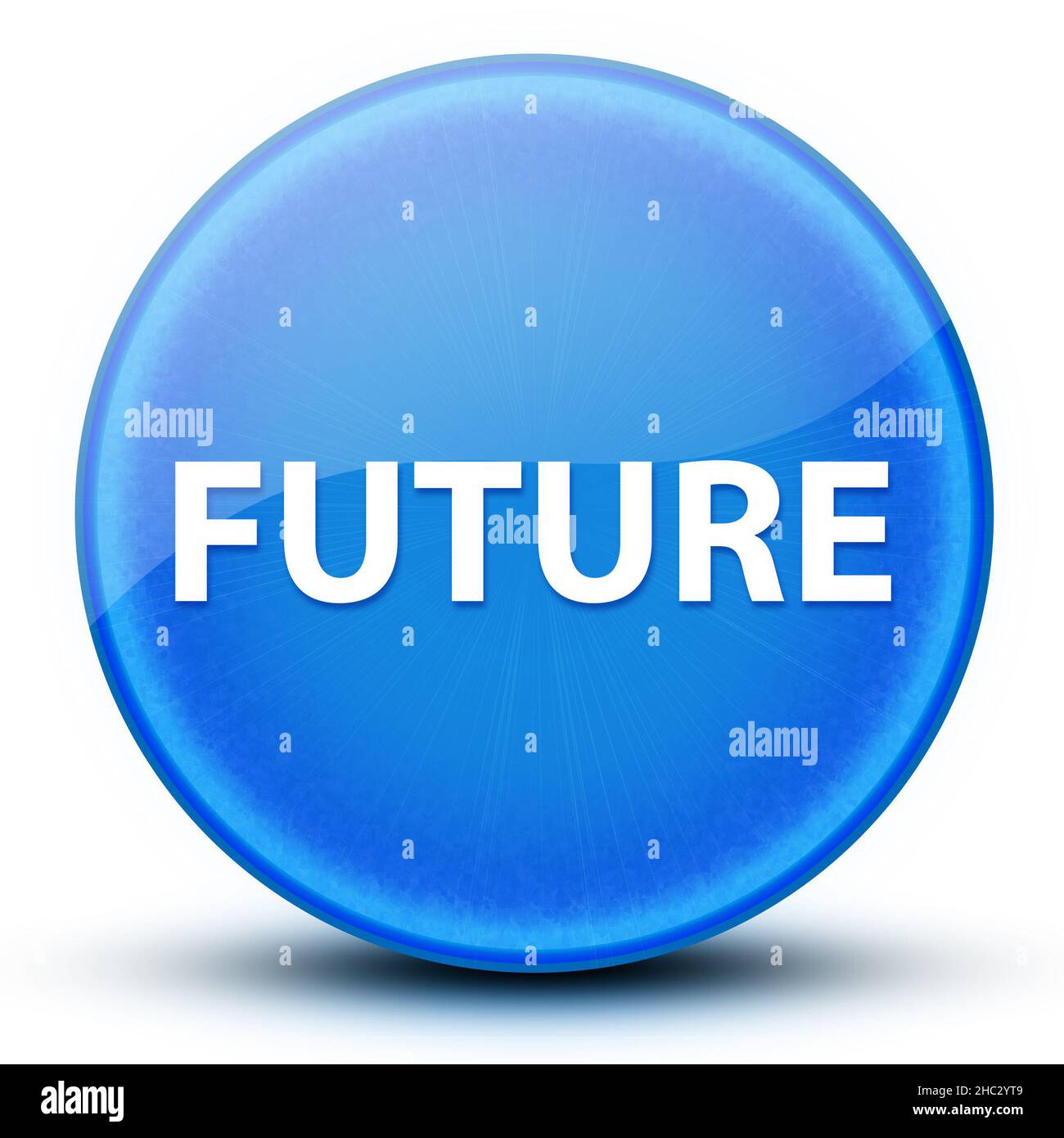Zukünftige Augapfel glänzend elegante blaue runde Knopf abstrakte Illustration Stockfoto