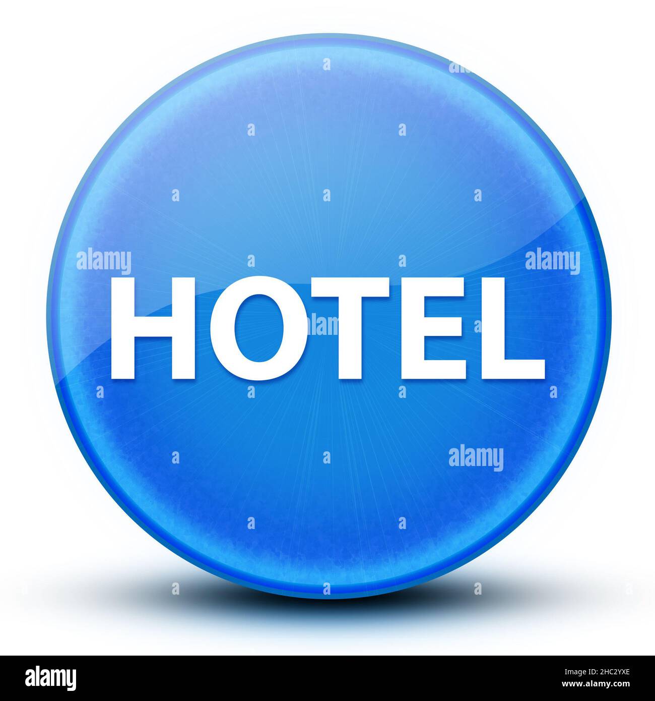 Hotel Augapfel glänzend elegante blaue runde Knopf abstrakte Illustration Stockfoto
