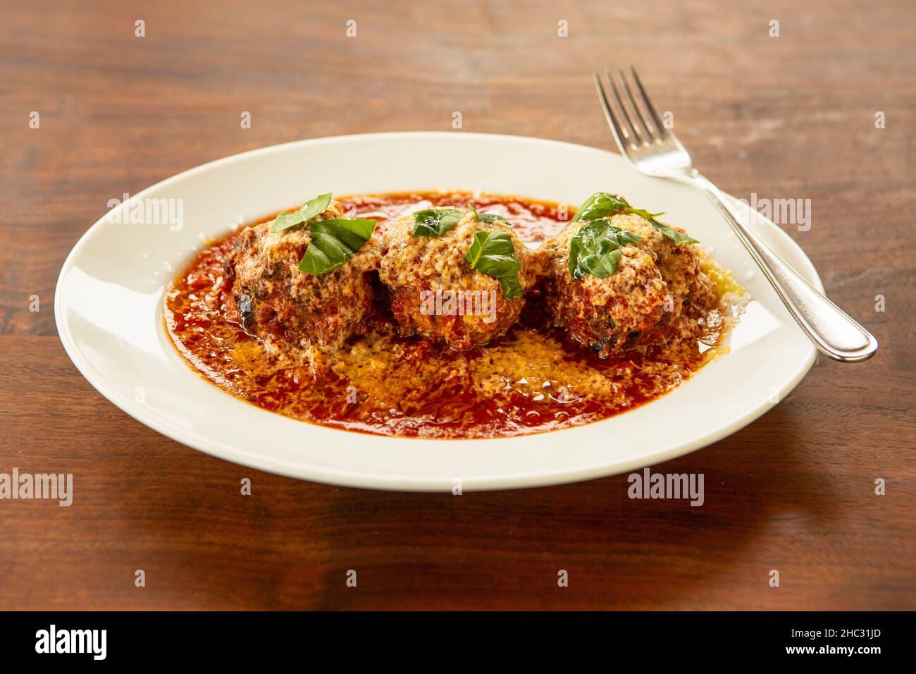 Fleischbällchen al forno Stockfoto