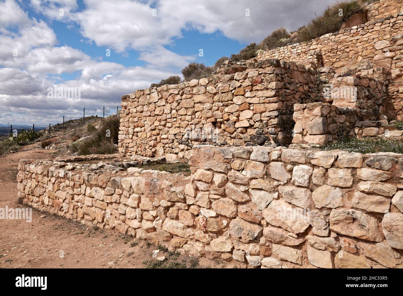 Iberische Stadt El Tossal. Llíria. Valencia. Comunitat Valenciana. Spanien Stockfoto