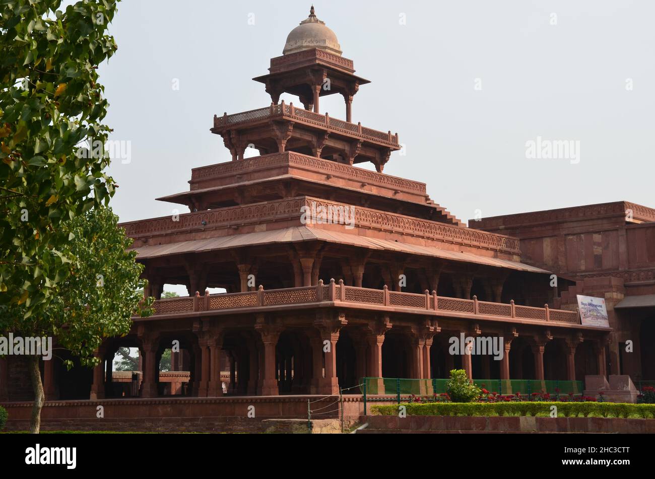 Panch Mahal, ein Palast im Inneren von Fatehpur Sikri Stockfoto