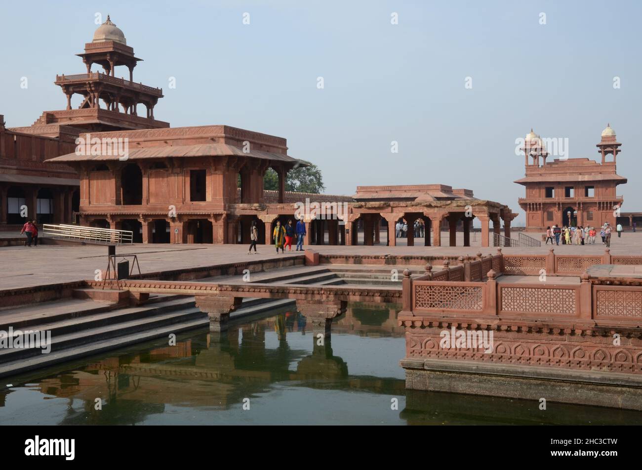 Panch Mahal, ein Palast im Inneren von Fatehpur Sikri Stockfoto