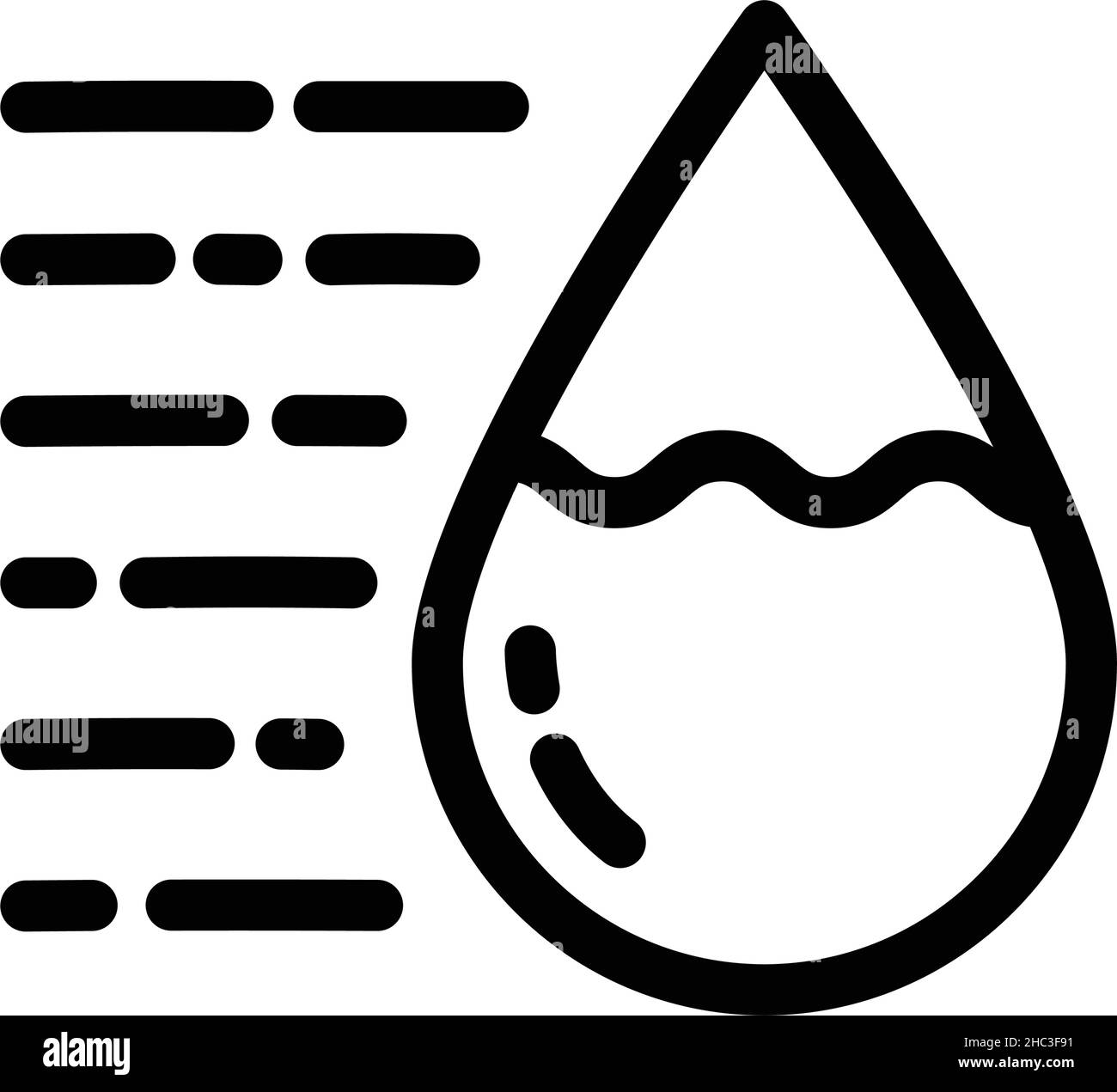 Symbol für den Umriss des Wassertropfens. Reinigen Sie die Quelle oder das gereinigte Wasser. Logo für Wasserlieferdienst. Vektor-Illustration Linie Design-Stil für Web, mobile und in Stock Vektor