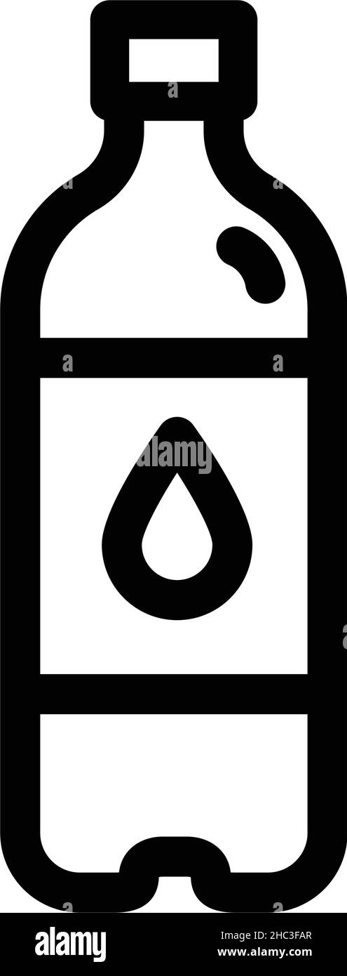 Umrisssymbol der Wasserflasche aus Kunststoff. Reinigen Sie die Quelle oder das gereinigte Wasser. Vektor-Illustration einfacher Design-Stil für Web-, Mobil-und Infografiken isoliert o Stock Vektor