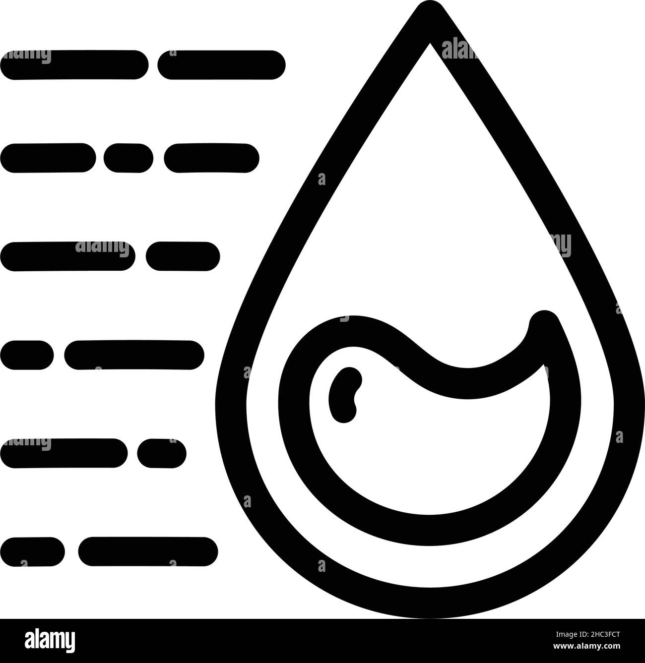 Symbol für den Umriss des Wassertropfens. Reinigen Sie die Quelle oder das gereinigte Wasser. Logo für Wasserlieferdienst. Vektor-Illustration Linie Design-Stil für Web, mobile und in Stock Vektor