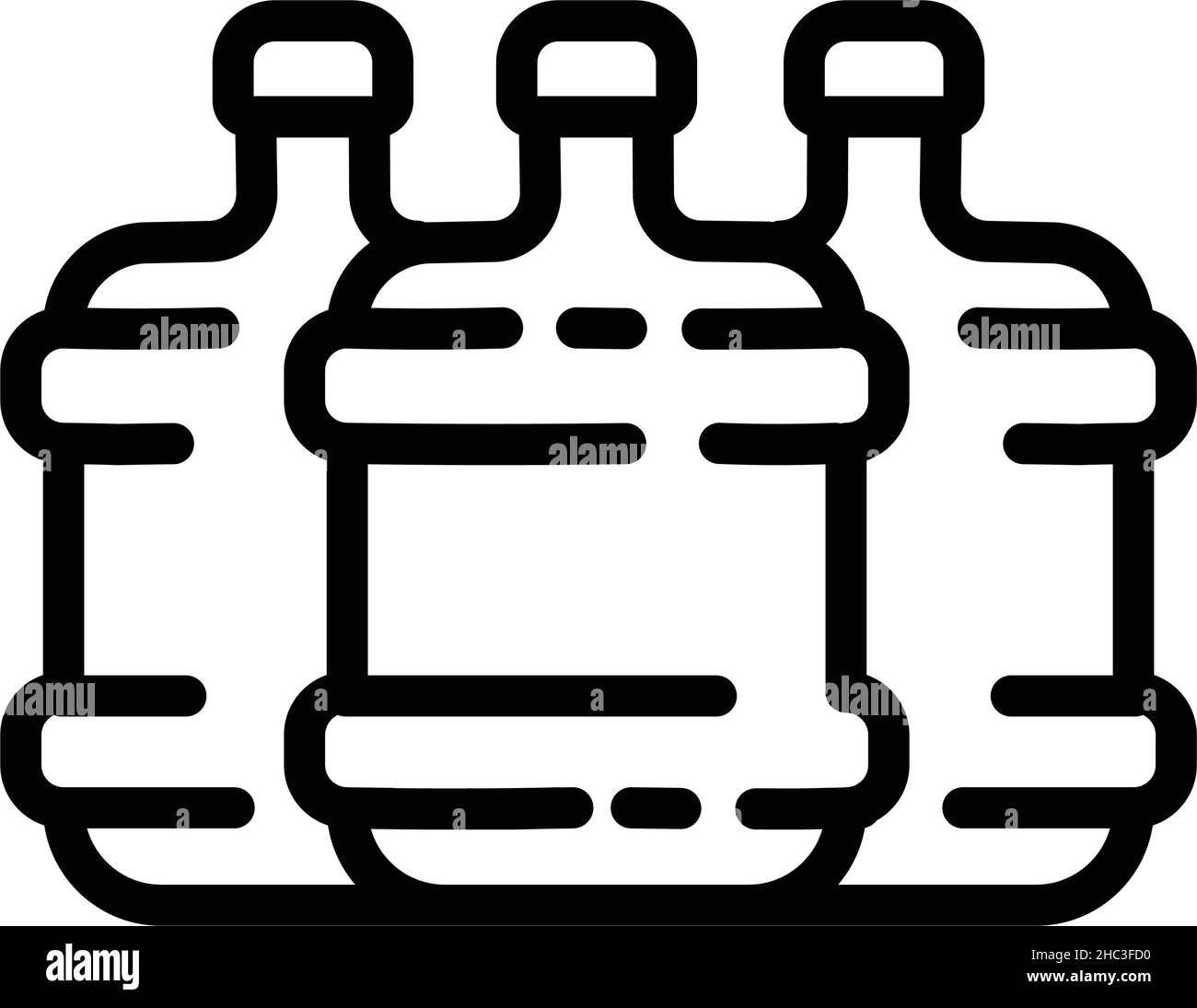 Umrisssymbol für Wasserflaschen aus Kunststoff. Reinigen Sie die Quelle oder das gereinigte Wasser. Vektor-Illustration einfacher Design-Stil für Web-, Mobil-und Infografiken isoliert Stock Vektor