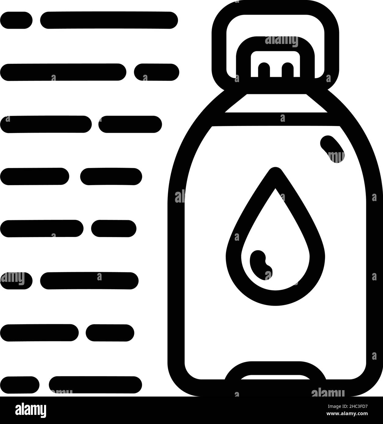Umrisssymbol der Wasserflasche aus Kunststoff. Reinigen Sie die Quelle oder das gereinigte Wasser. Vektor-Illustration einfacher Design-Stil für Web-, Mobil-und Infografiken isoliert o Stock Vektor