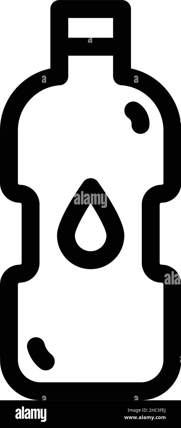 Umrisssymbol der Wasserflasche aus Kunststoff. Reinigen Sie die Quelle oder das gereinigte Wasser. Vektor-Illustration einfacher Design-Stil für Web-, Mobil-und Infografiken isoliert o Stock Vektor