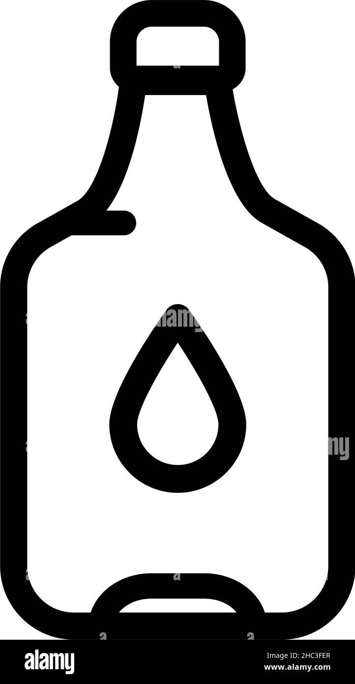 Umrisssymbol der Wasserflasche aus Kunststoff. Reinigen Sie die Quelle oder das gereinigte Wasser. Vektor-Illustration einfacher Design-Stil für Web-, Mobil-und Infografiken isoliert o Stock Vektor