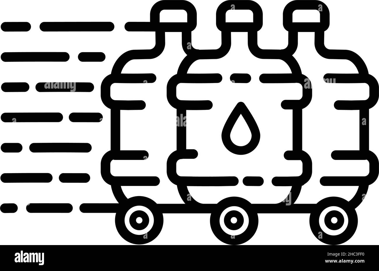 Umrisssymbol der Wasserflasche aus Kunststoff. Reinigen Sie die Quelle oder das gereinigte Wasser. Vektor-Illustration einfacher Design-Stil für Web-, Mobil-und Infografiken isoliert o Stock Vektor