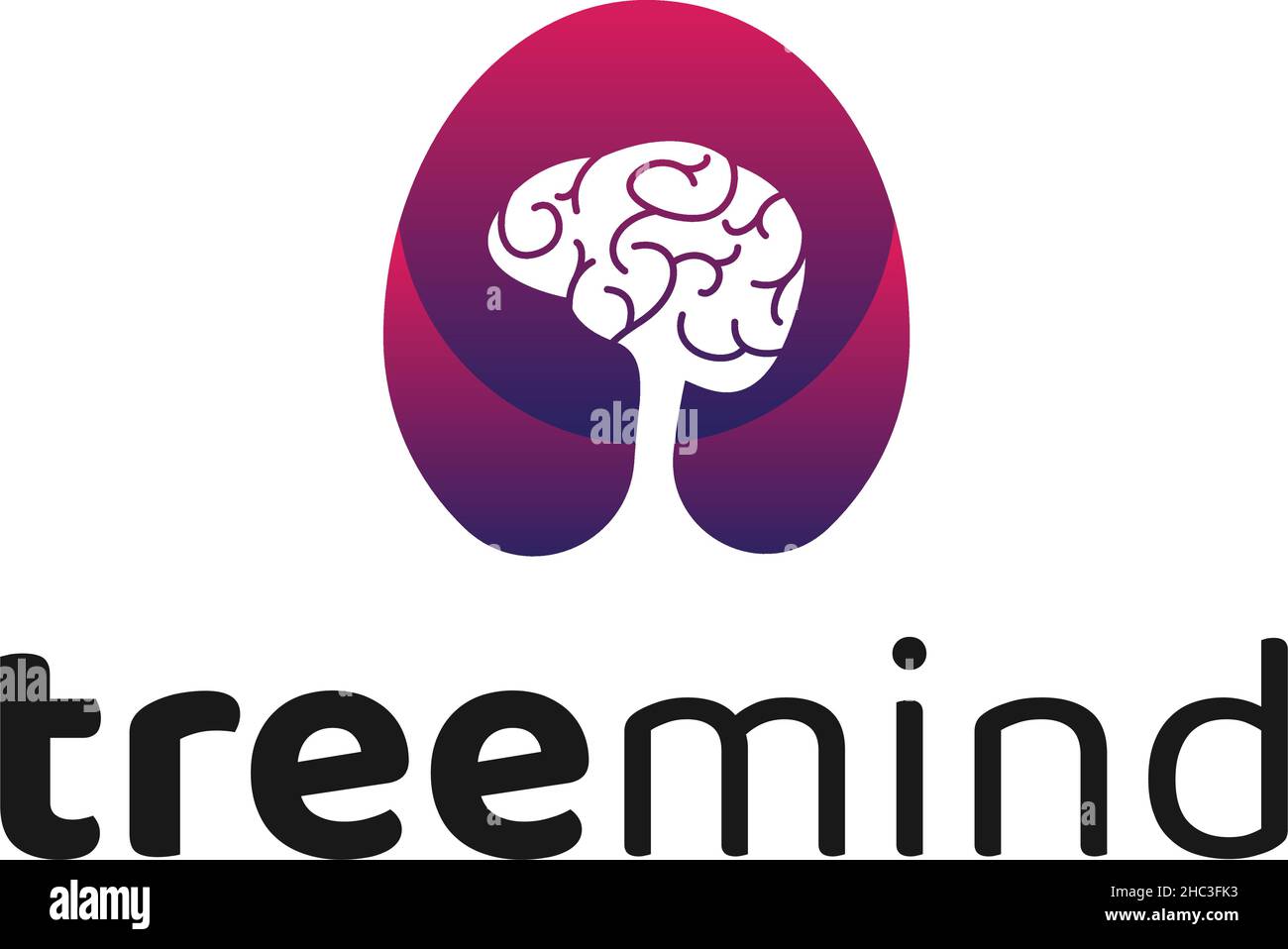 Moderne bunte BAUM GEIST Gehirn denken Logo-Design Stock Vektor