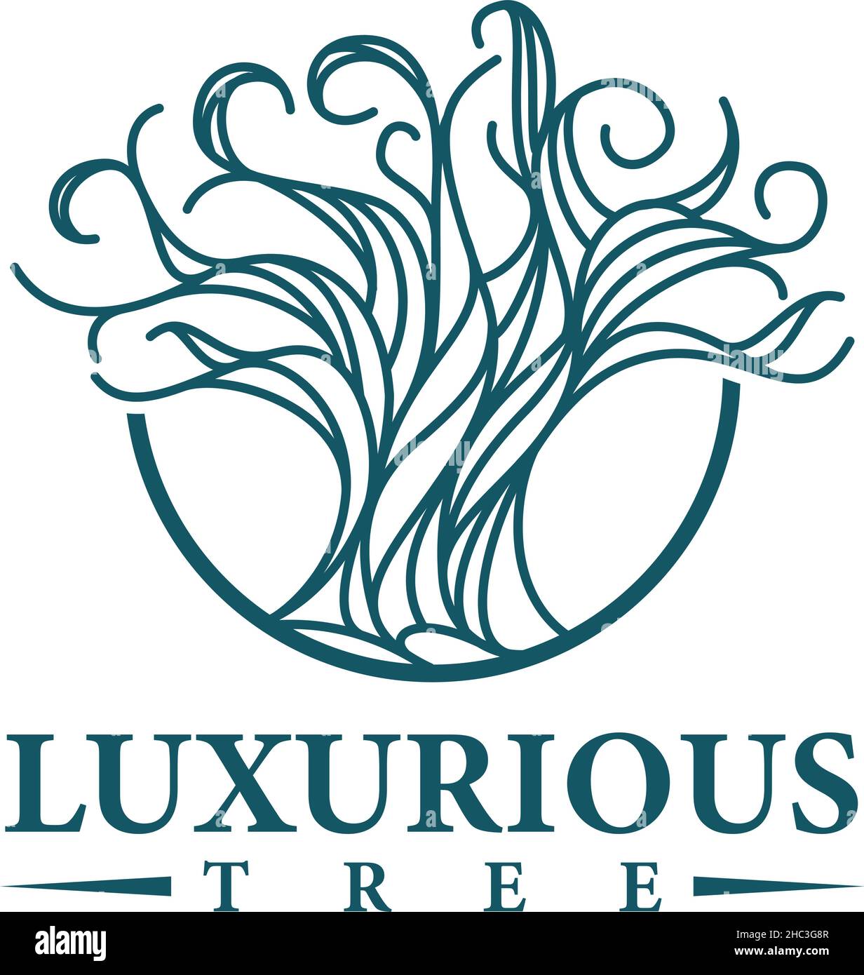 Modernes Design LUXURIÖSES Blattbaum-Logo-Design Stock Vektor