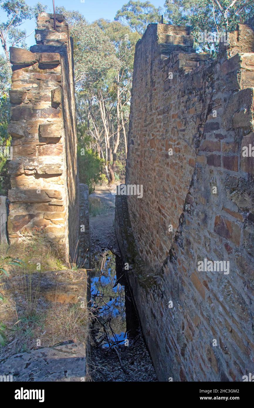 Das Garfield Water Wheel außerhalb von Castlemaine Stockfoto