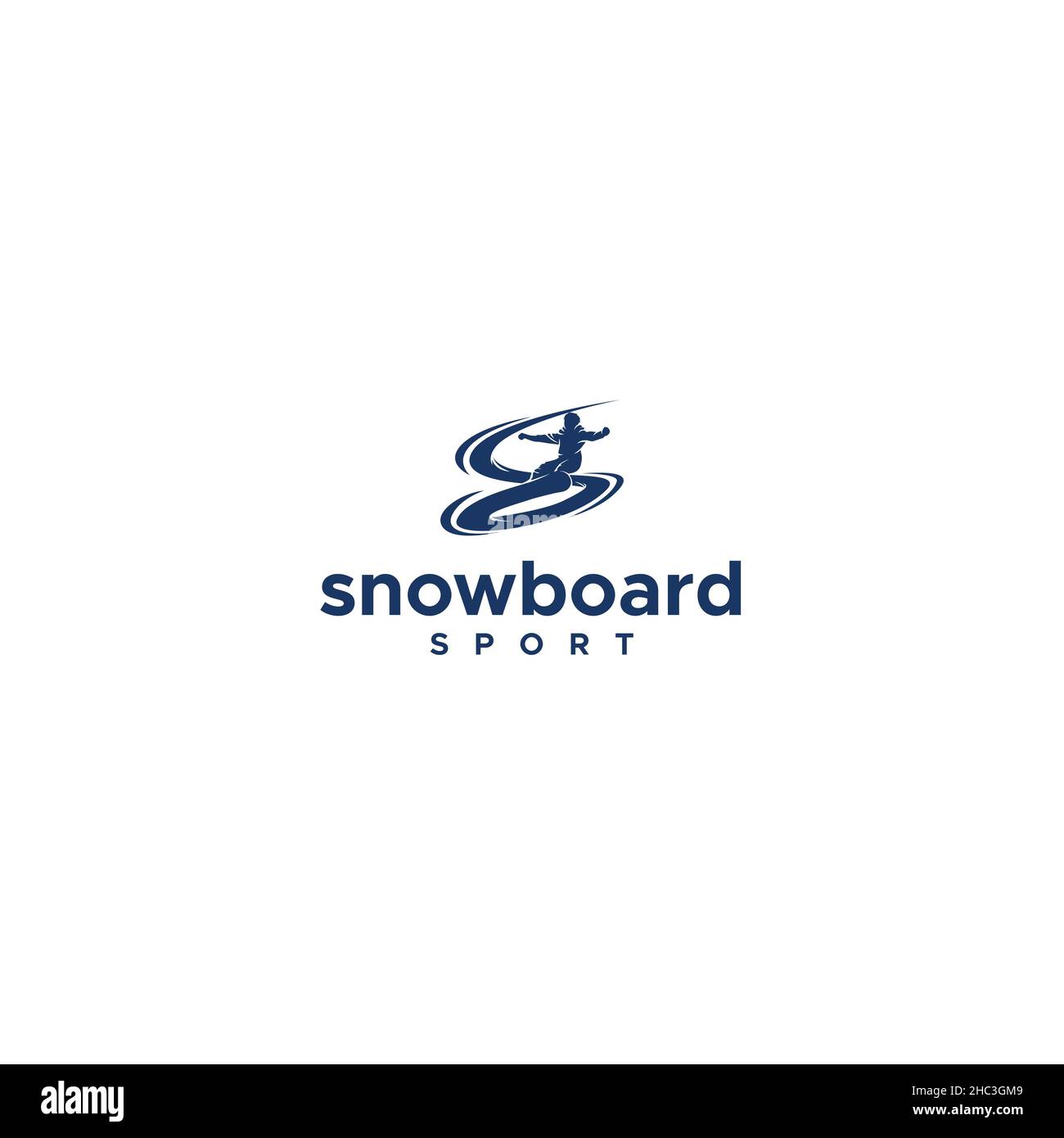 Modernes Design SNOW BOARD Sport Life Logo Design Stock Vektor