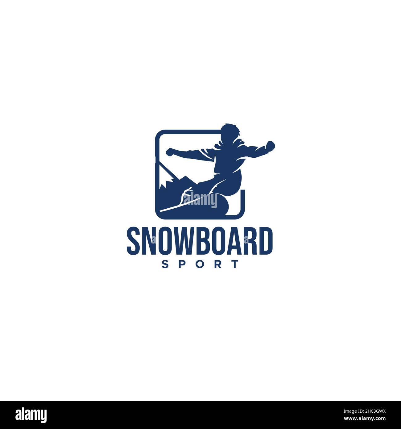 Modernes Design SNOW BOARD Sport Life Logo Design Stock Vektor