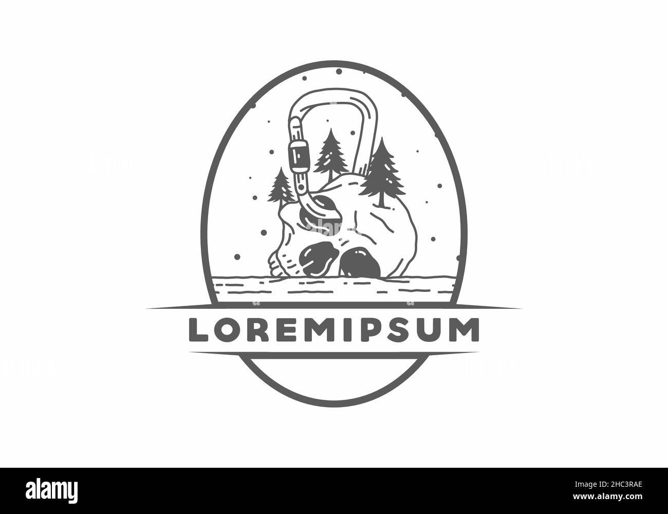 Totenkopf am Karabiner-Design Stock Vektor