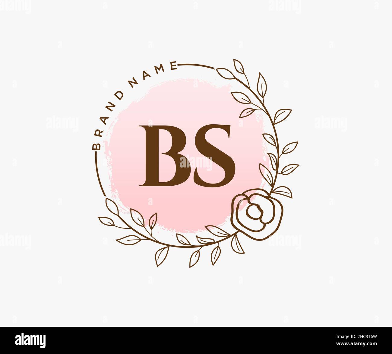 BS feminines Logo. Verwendbar für Natur, Salon, Spa, Kosmetik und Beauty Logos. Flaches Vektor-Logo-Design-Template-Element. Stock Vektor