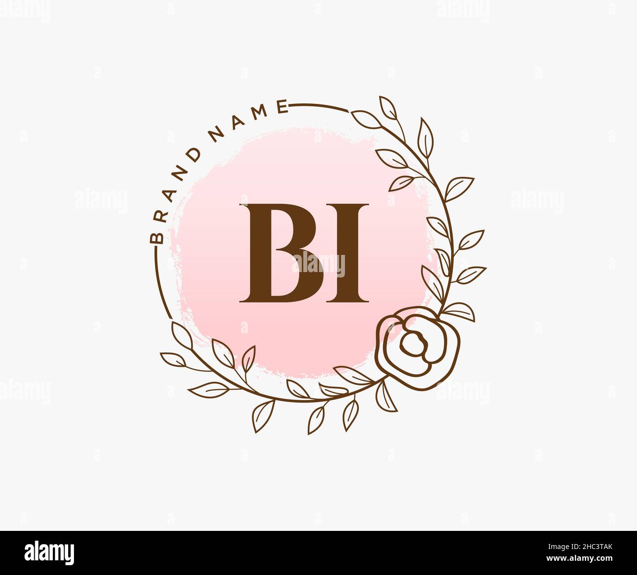 BI feminines Logo. Verwendbar für Natur, Salon, Spa, Kosmetik und Beauty Logos. Flaches Vektor-Logo-Design-Template-Element. Stock Vektor