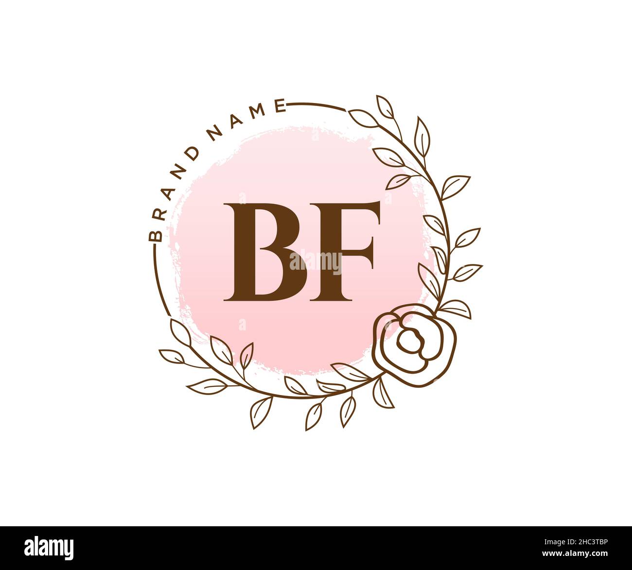 Feminines BF-Logo. Verwendbar für Natur, Salon, Spa, Kosmetik und Beauty Logos. Flaches Vektor-Logo-Design-Template-Element. Stock Vektor