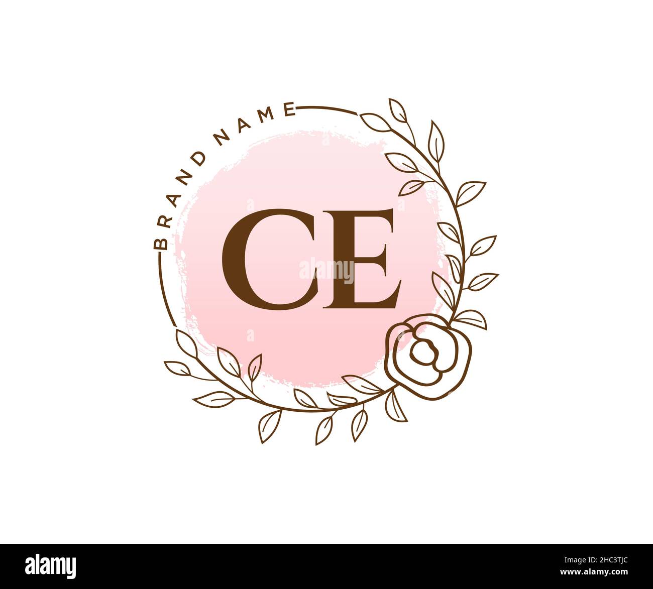 CE-feminines Logo. Verwendbar für Natur, Salon, Spa, Kosmetik und Beauty  Logos. Flaches Vektor-Logo-Design-Template-Element Stock-Vektorgrafik -  Alamy