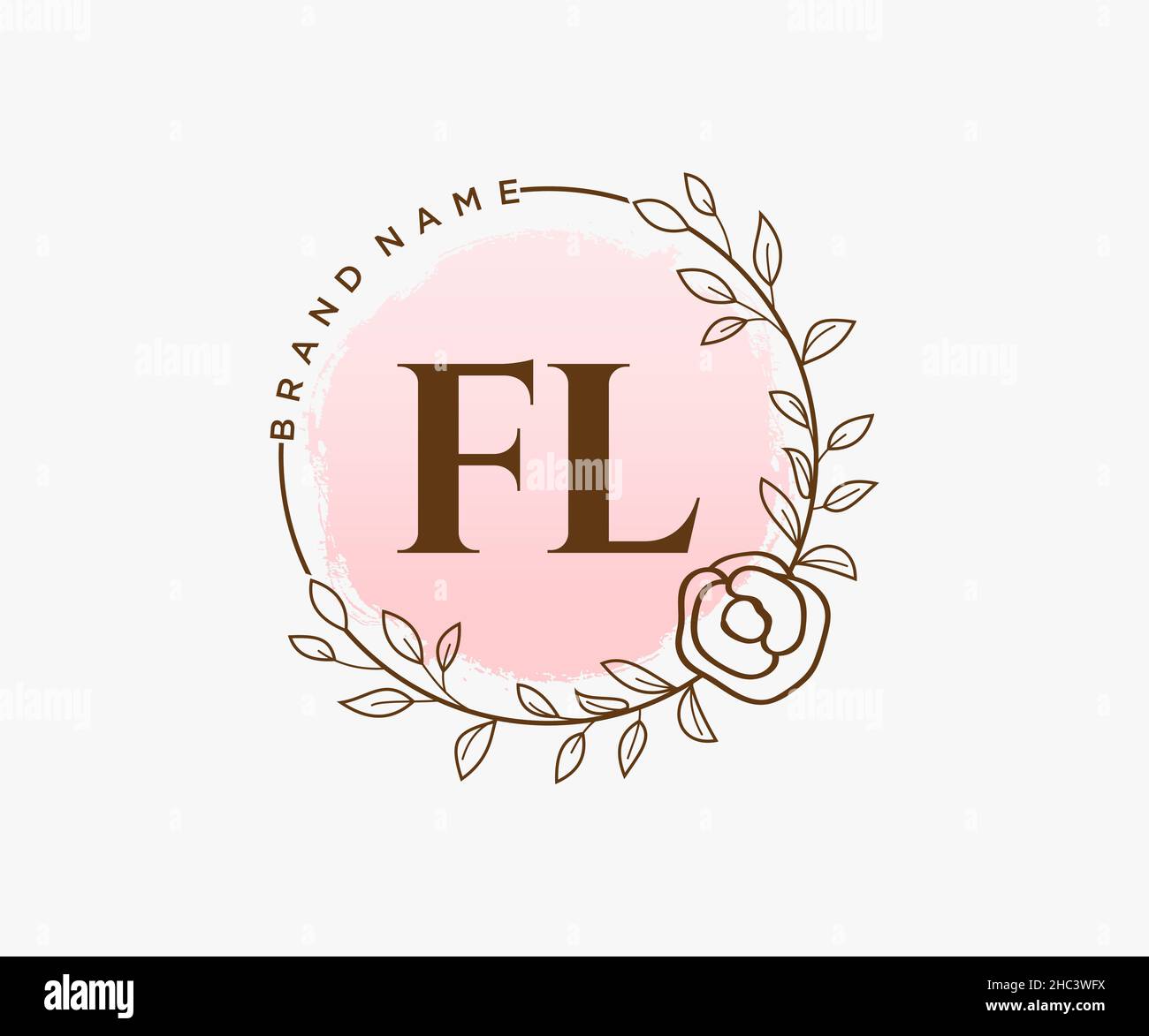 FL feminines Logo. Verwendbar für Natur, Salon, Spa, Kosmetik und Beauty Logos. Flaches Vektor-Logo-Design-Template-Element. Stock Vektor