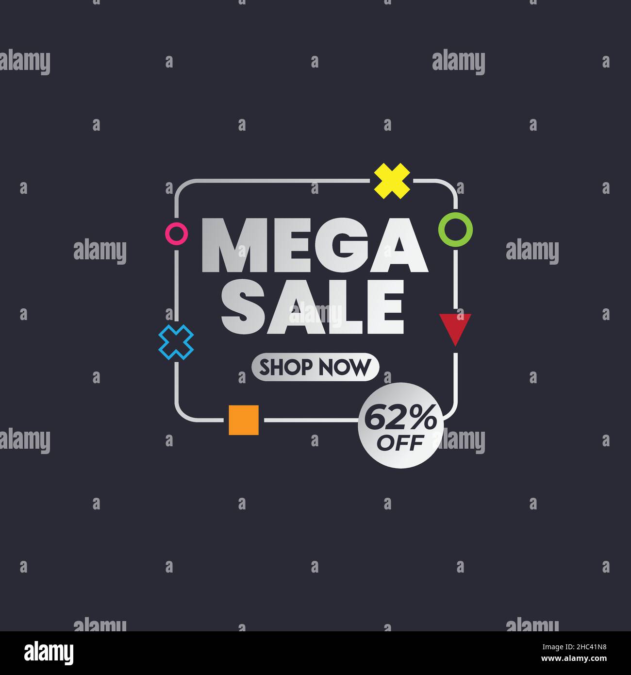 Sonderangebot Rabatt Vektor-Banner oder Mega Sale Deal. Set von Etiketten und Sticker zum Verkauf, Produktförderung, Sonderangebot, Shopping, E-Commerce. V Stock Vektor