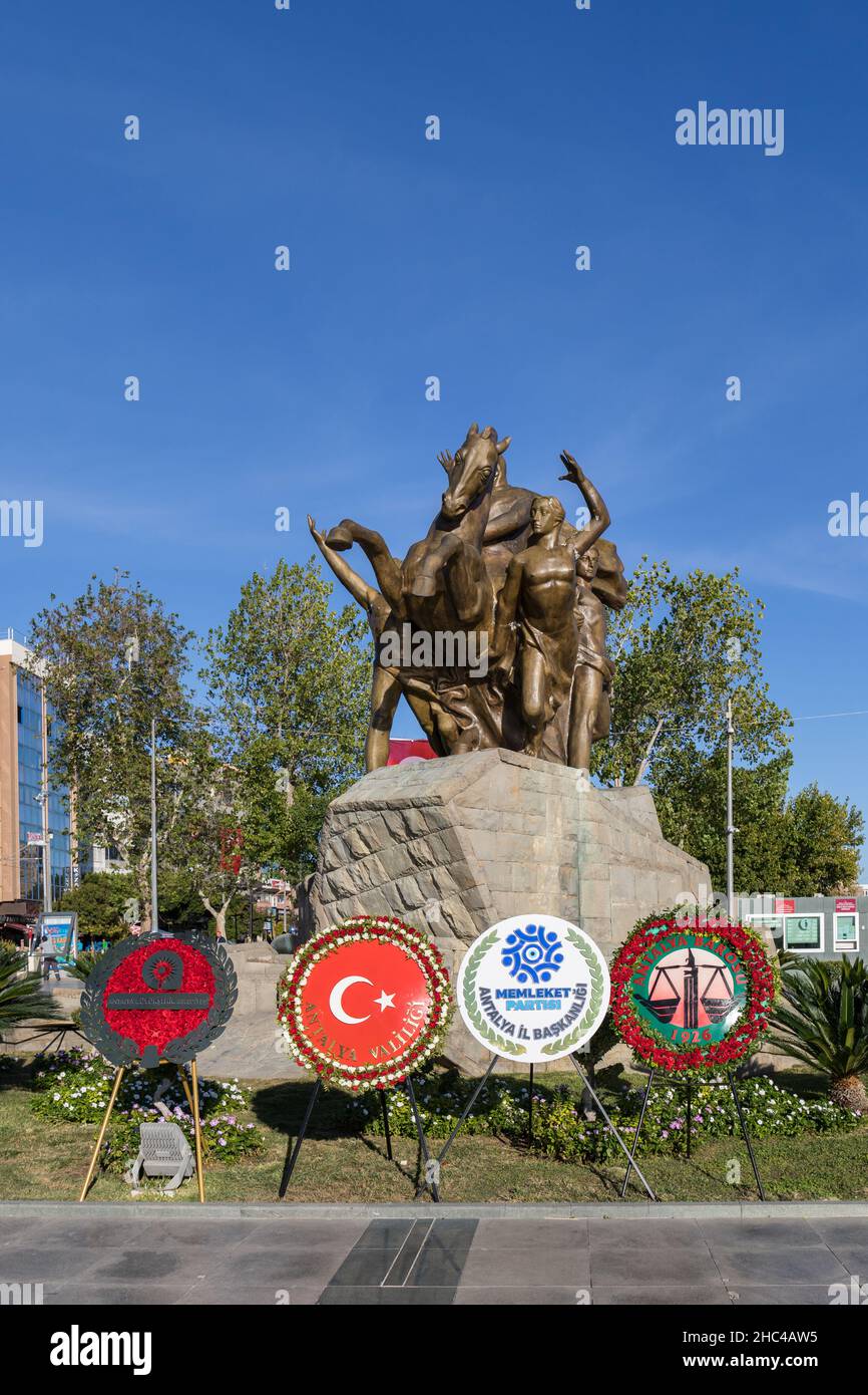 Mustafa Kemal Atatürk Denkmal in Antalya, Türkei Stockfoto