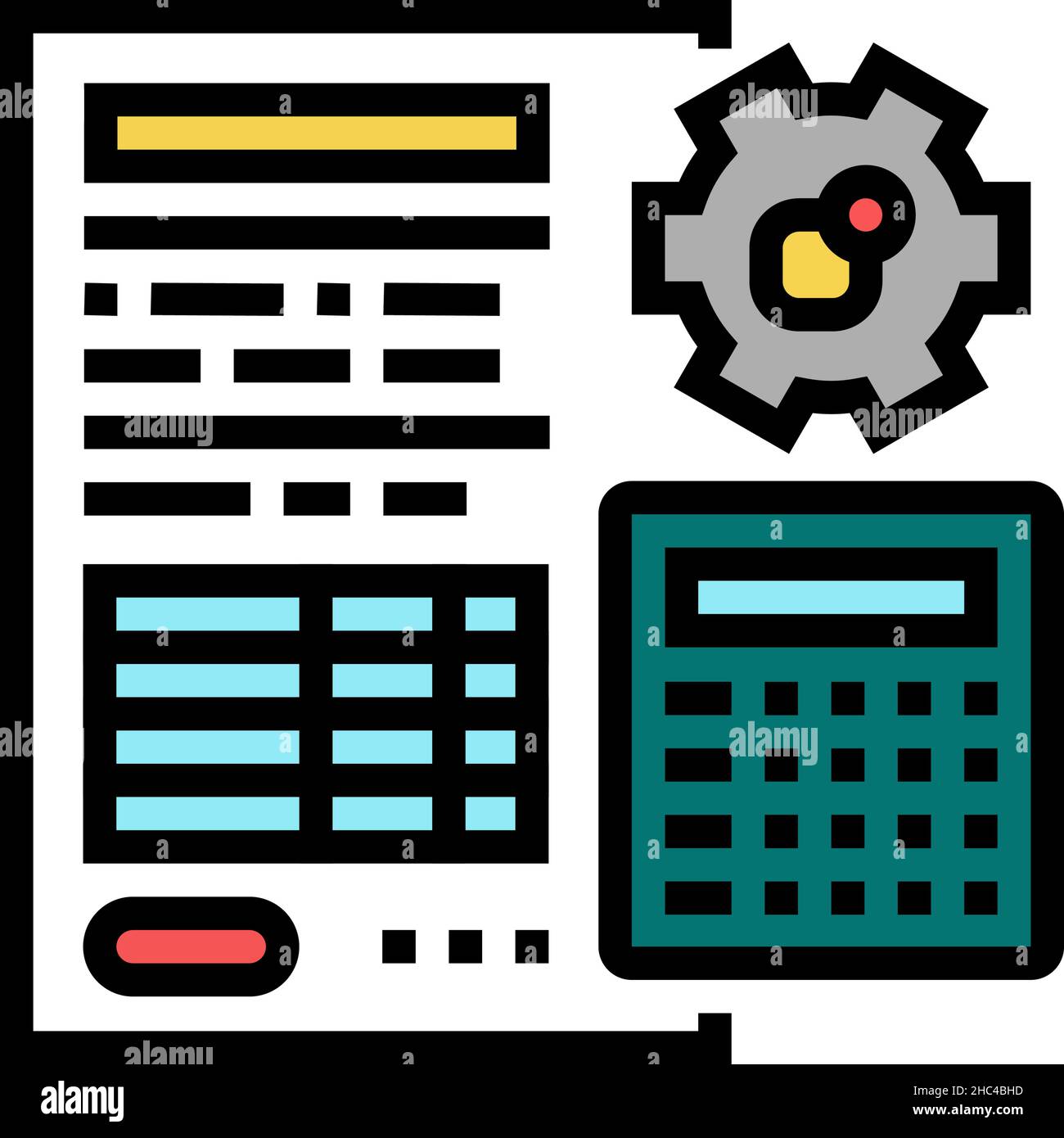 Buchhaltung erp Finanzen Beruf Farbe Symbol Vektor Illustration Stock Vektor