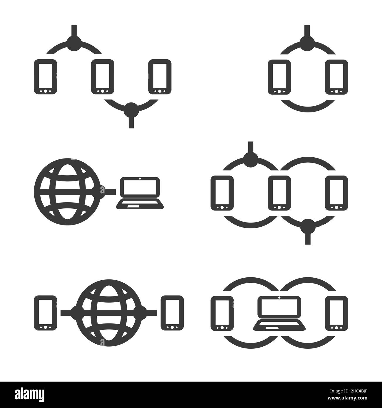 Netzwerke, Verbindungen: Social, Internet, Cloud Computing Icons Stock Vektor