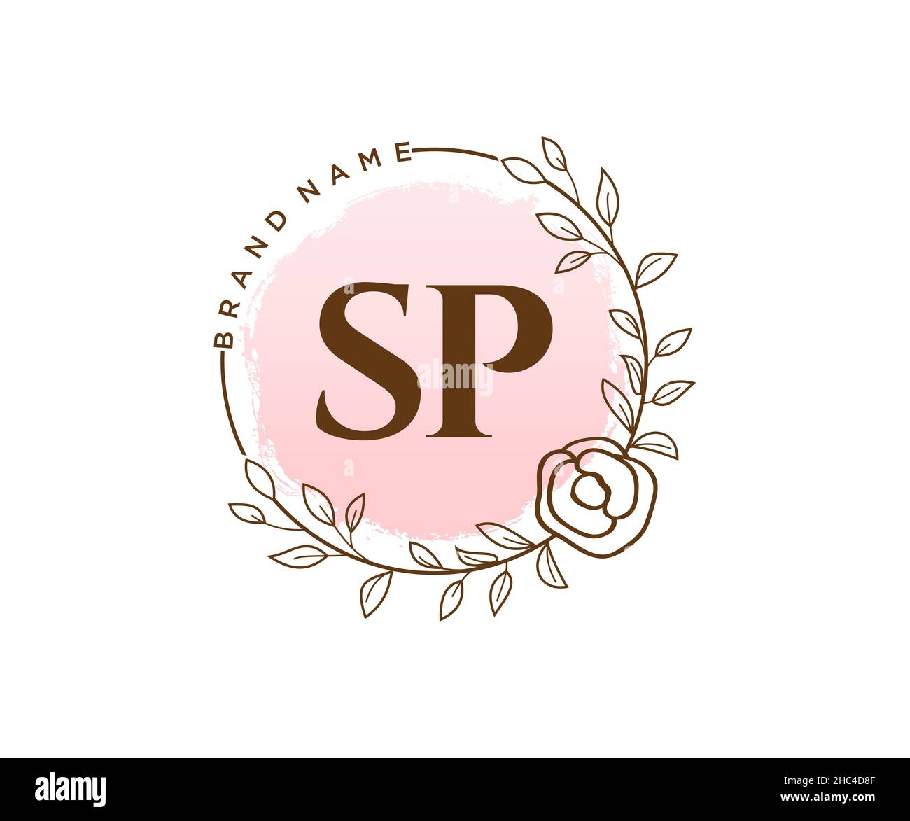 SP feminines Logo. Verwendbar für Natur, Salon, Spa, Kosmetik und Beauty Logos. Flaches Vektor-Logo-Design-Template-Element. Stock Vektor