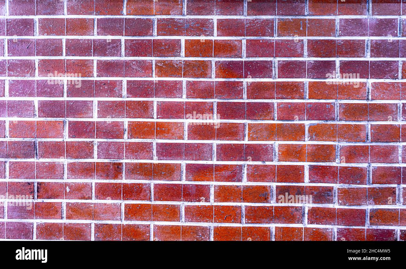 Rote Backsteinmauer Hintergrund. Ziegelstruktur. Stockfoto