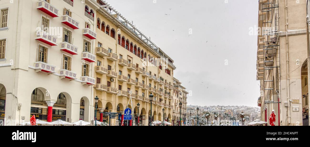 Thessaloniki im Winter, Griechenland Stockfoto
