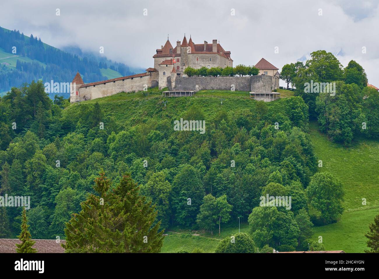 Architektur der Schweizer Landschaft Stockfoto