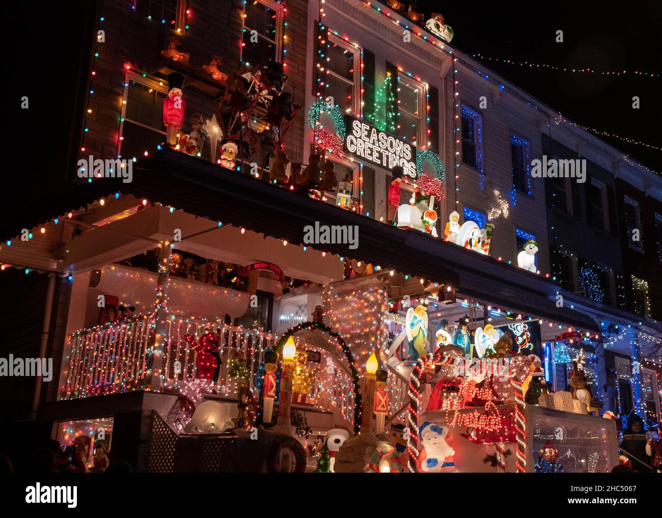 Baltimore, Maryland das Wunder an der 34th Street Weihnachtsbeleuchtung 2021 Stockfoto