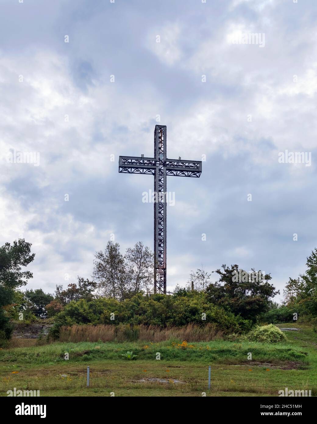 Überqueren Sie 1929 den Gipfel des Mount Arthabaska Remade in Victoriaville, Quebec, Kanada. Stockfoto