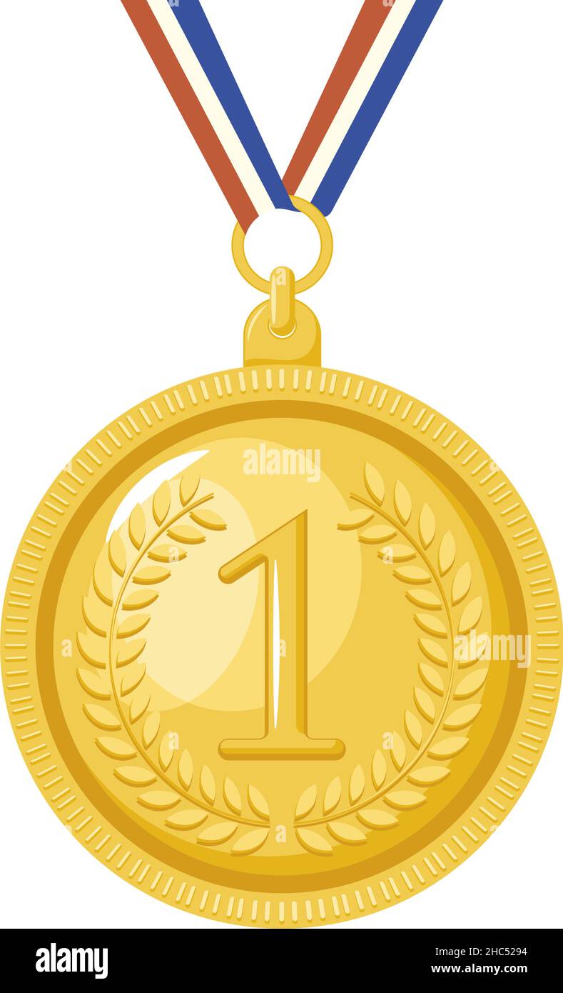 goldene Ikone der ersten Medaille Stock Vektor