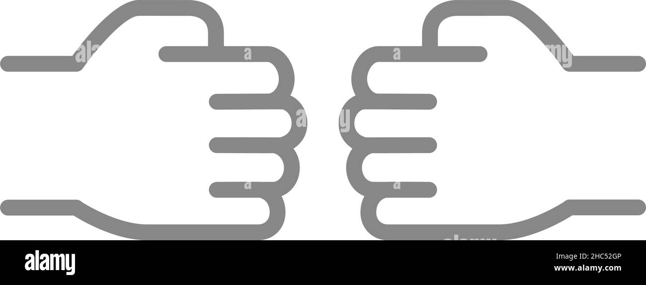 Ein/aus-Symbol für fünf Pfund-Linien. Bro-Fauststoß-Symbol Stock Vektor