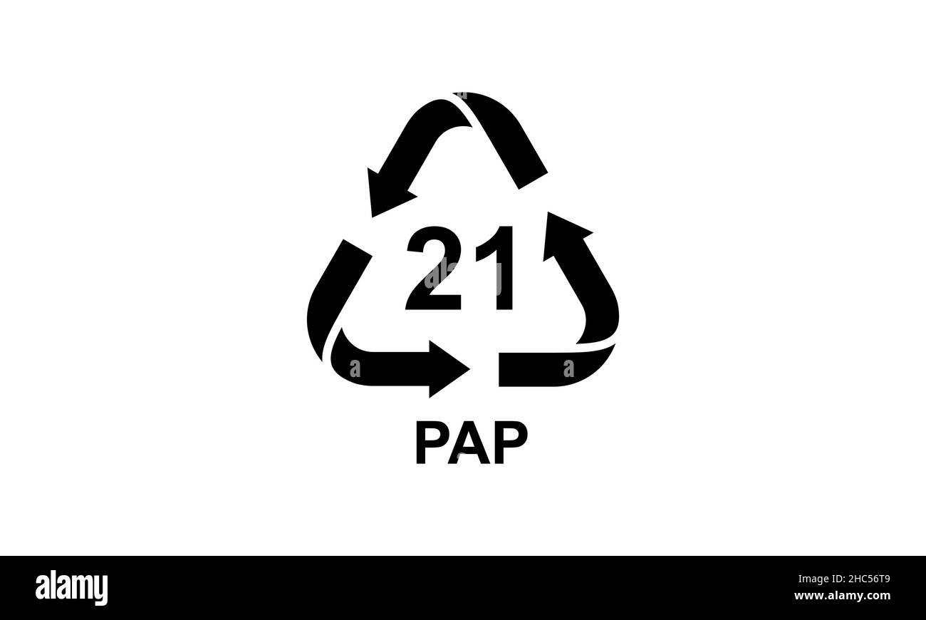 Papierrecycling Code Papppapier für die industrielle Kennzeichnung von Papierprodukten Stock Vektor