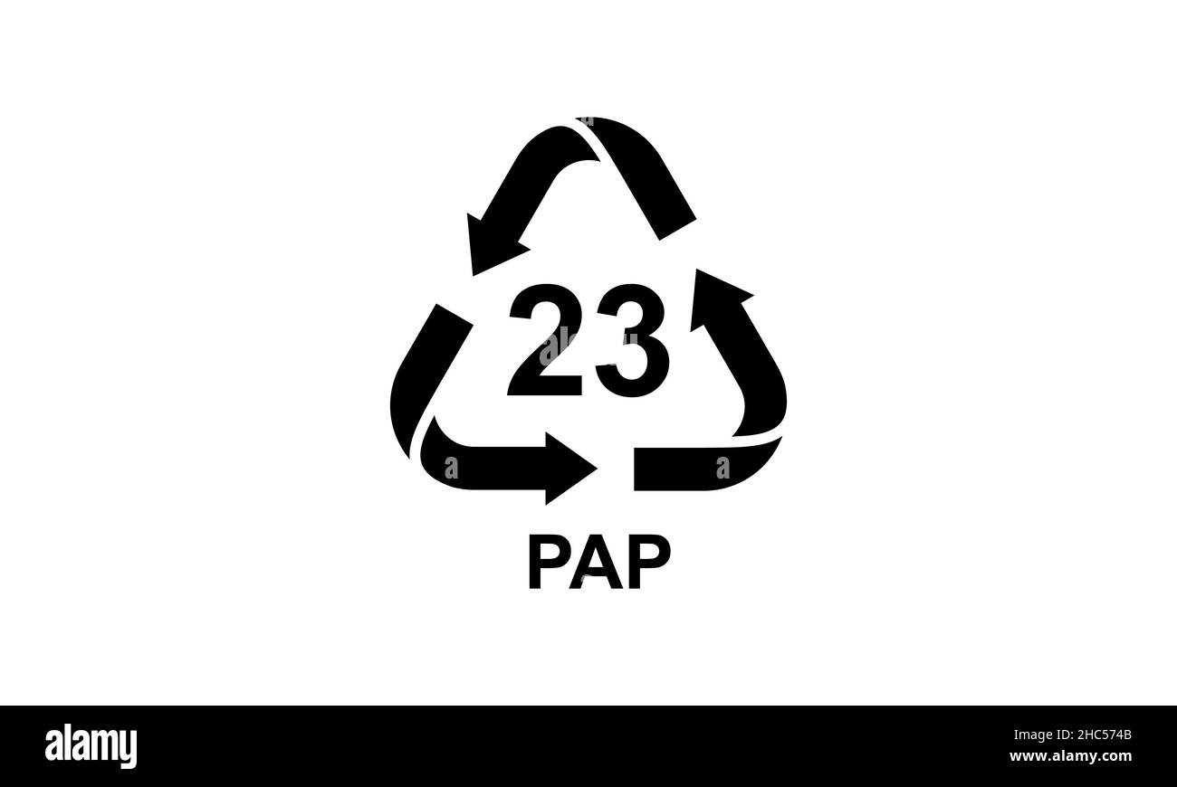Papierrecycling Code Papppapier für die industrielle Kennzeichnung von Papierprodukten Stock Vektor