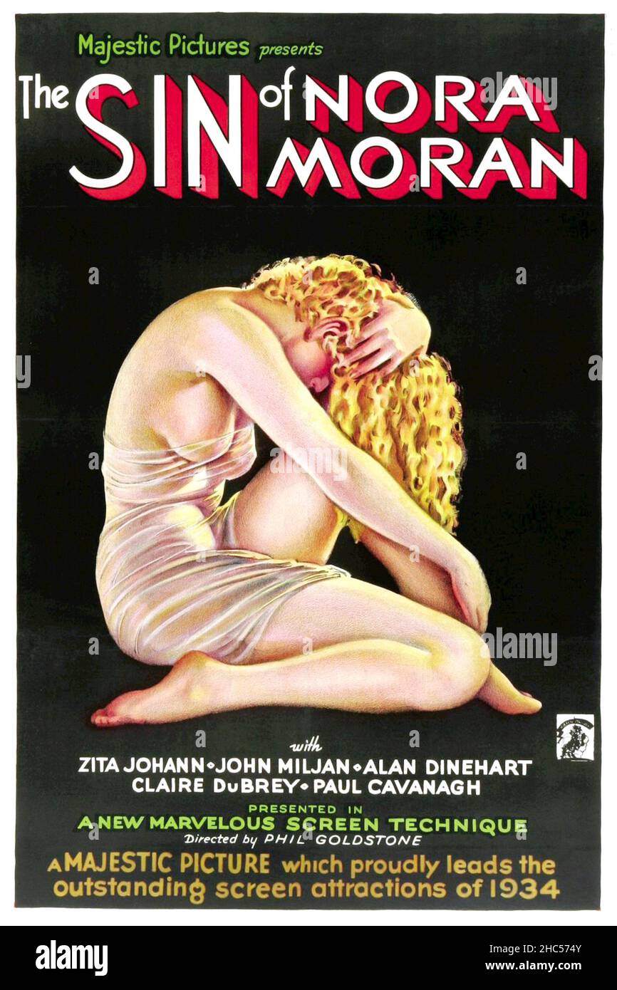Die Sünde von Nora Moran - Poster des Motion Picture - Poster Artwork des peruanischen Künstlers Alberto Vargas - 100 American Movie Poster Classics Stockfoto