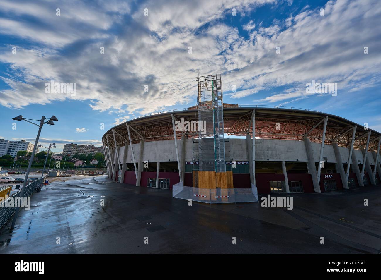 Blick auf das Genfer Stadtstadion - der offizielle Spielplatz des FC Servette Stockfoto