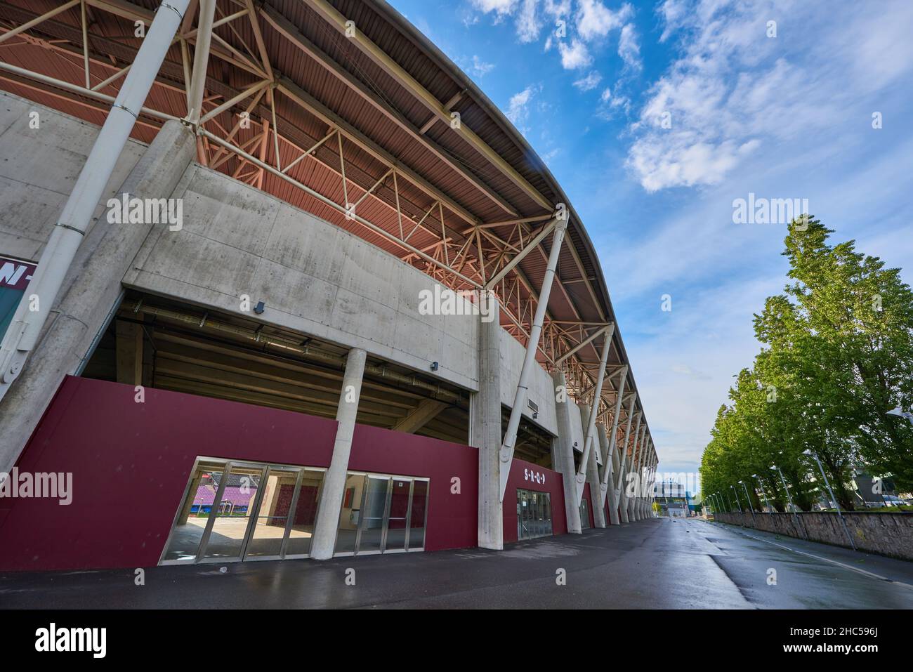 Blick auf das Genfer Stadtstadion - der offizielle Spielplatz des FC Servette Stockfoto