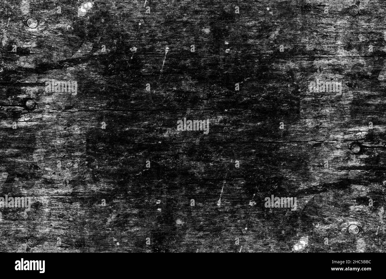Textur Hintergrund der beschädigten schwarzen Holzdiele Stockfoto